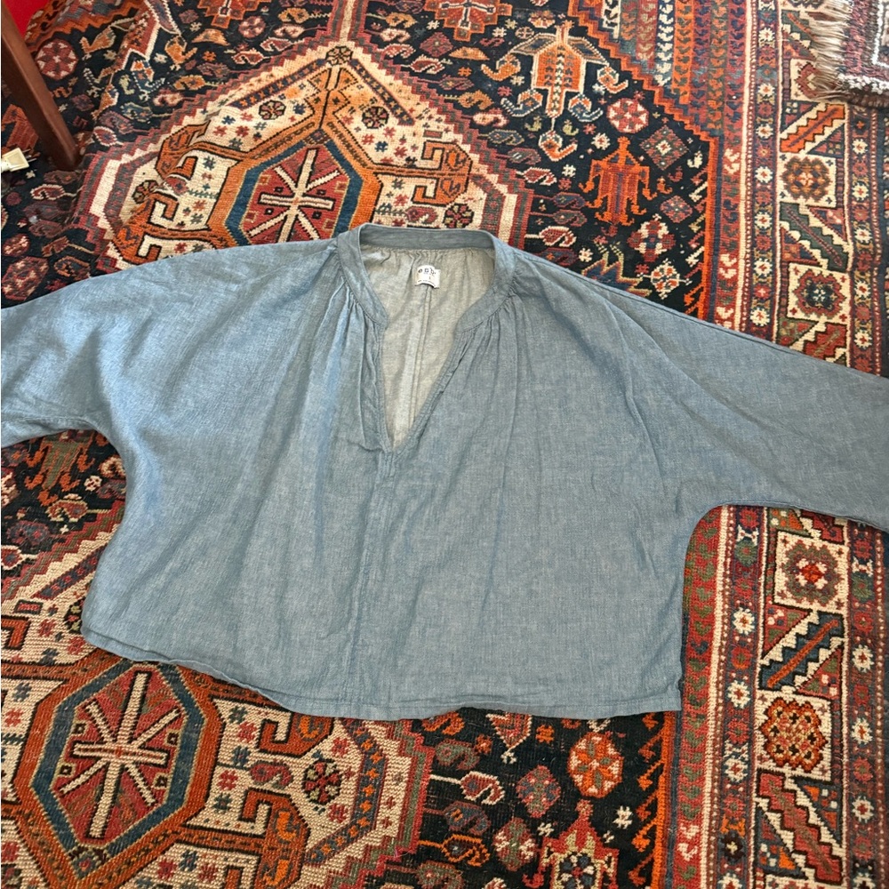 Esby Apparel Lily Top, chambray, size S